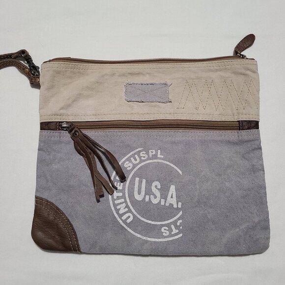 Myra Bag USA Canvas Purse | Rustic Crossbody Style | Zipper | Wristlet Option - Picture 1 of 7